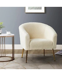 Hulala Home Rovigo Contemporary Barrel Chair with Metal Legs