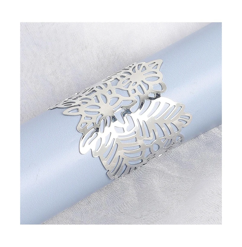 Sohi Women's Silver Floral Filigree Cuff Bracelet