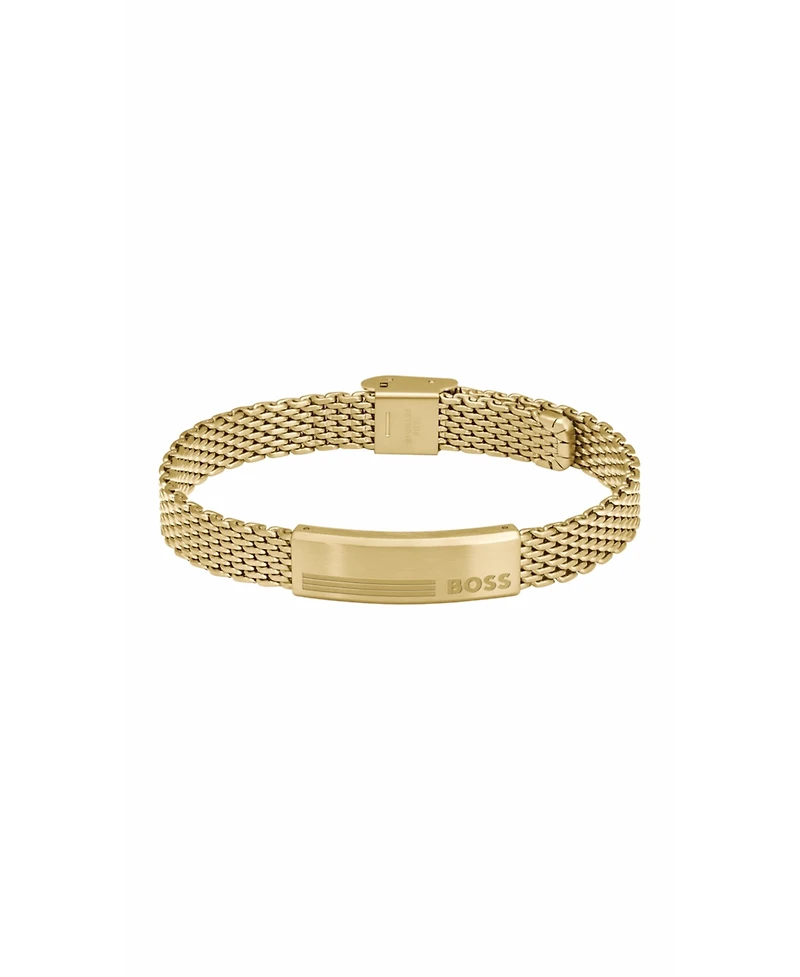 Hugo Boss Men's Alen Ionic Plated Thin Gold-Tone Steel Bracelet