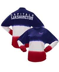 Women's Spirit Jersey Navy, Red Washington Capitals Ombre Long Sleeve T-shirt