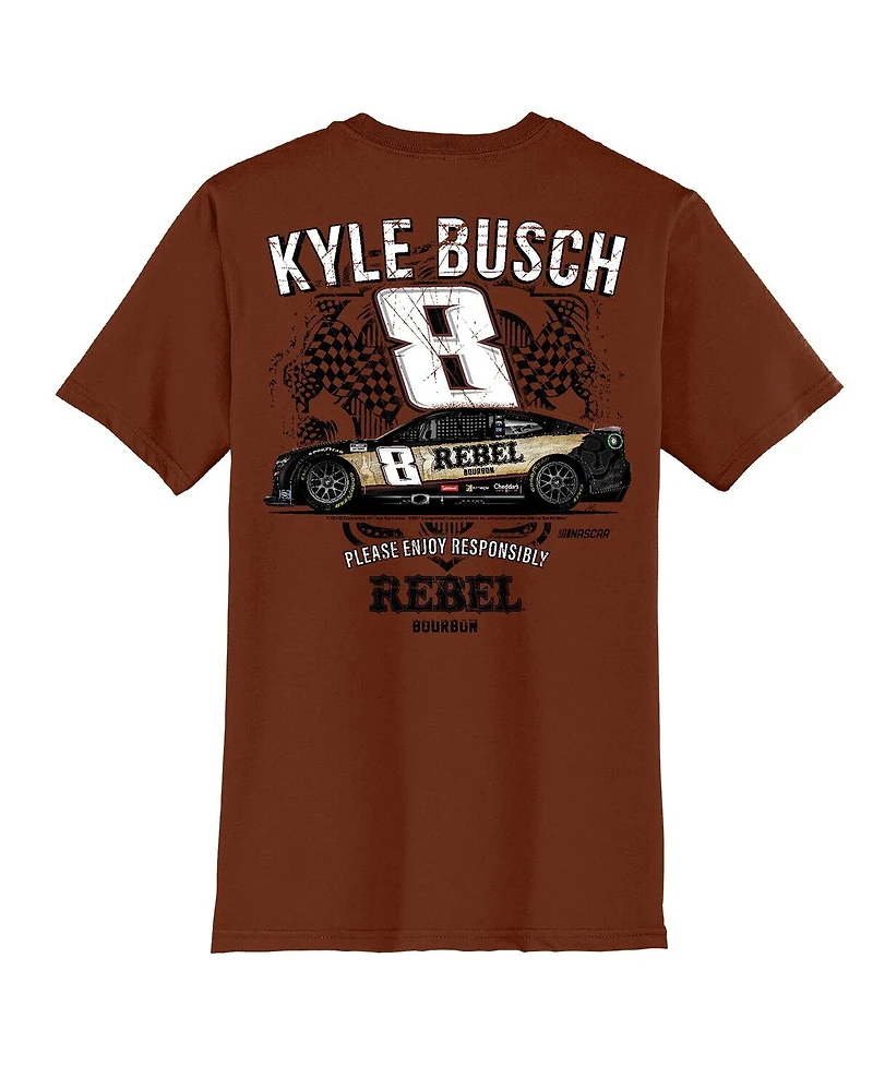 Men's Richard Childress Racing Team Collection Brown Kyle Busch Rebel Bourbon Car T-shirt