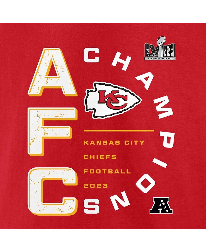 Men's Fanatics Red Kansas City Chiefs 2023 Afc Champions Right Side Big and Tall T-shirt