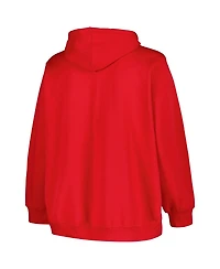 Women's Profile Red New Jersey Devils Plus Arch Over Logo Pullover Hoodie