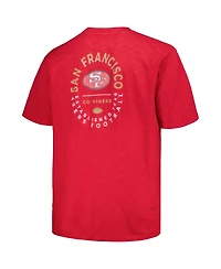 Men's Profile Scarlet Distressed San Francisco 49ers Big and Tall Two-Hit Throwback T-shirt