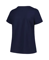 Women's Profile Navy Penn State Nittany Lions Plus Arch Over Logo Scoop Neck T-shirt