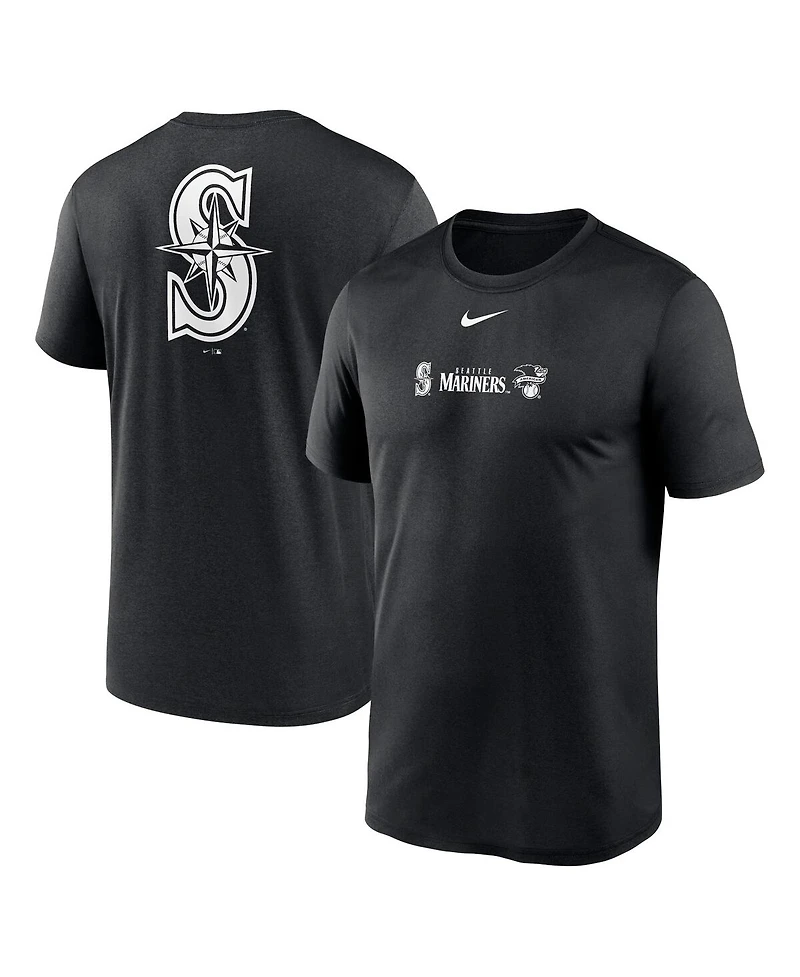 Men's Nike Black Seattle Mariners Fashion Over Shoulder Logo Legend T-shirt
