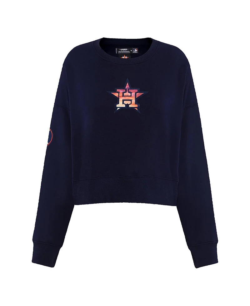 Women's Pro Standard Navy Houston Astros Painted Sky Pullover Sweatshirt
