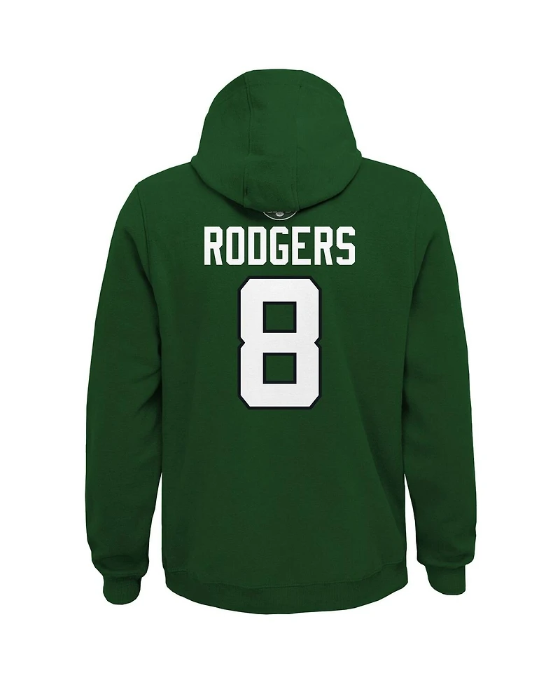 Big Boys Aaron Rodgers Green New York Jets Mainliner Player Name and Number Pullover Hoodie