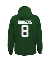 Big Boys Aaron Rodgers Green New York Jets Mainliner Player Name and Number Pullover Hoodie