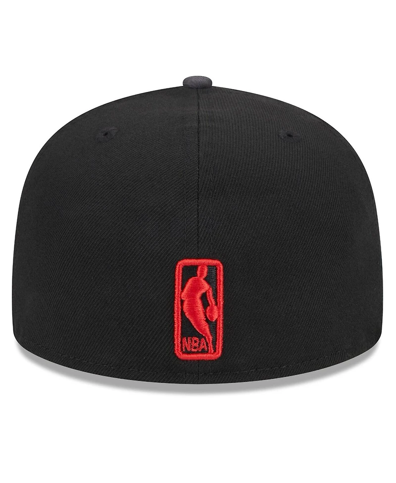 Men's New Era Black Chicago Bulls 2024 Nba All-Star Game Rally Drive Checkerboard 59FIFTY Crown Fitted Hat