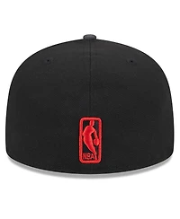 Men's New Era Black Chicago Bulls 2024 Nba All-Star Game Rally Drive Checkerboard 59FIFTY Crown Fitted Hat