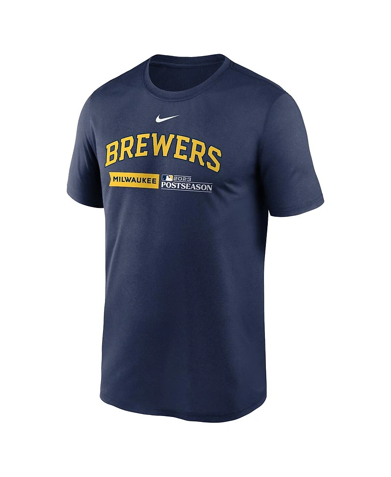 Men's Nike Navy Milwaukee Brewers 2023 Postseason Authentic Collection Dugout T-shirt