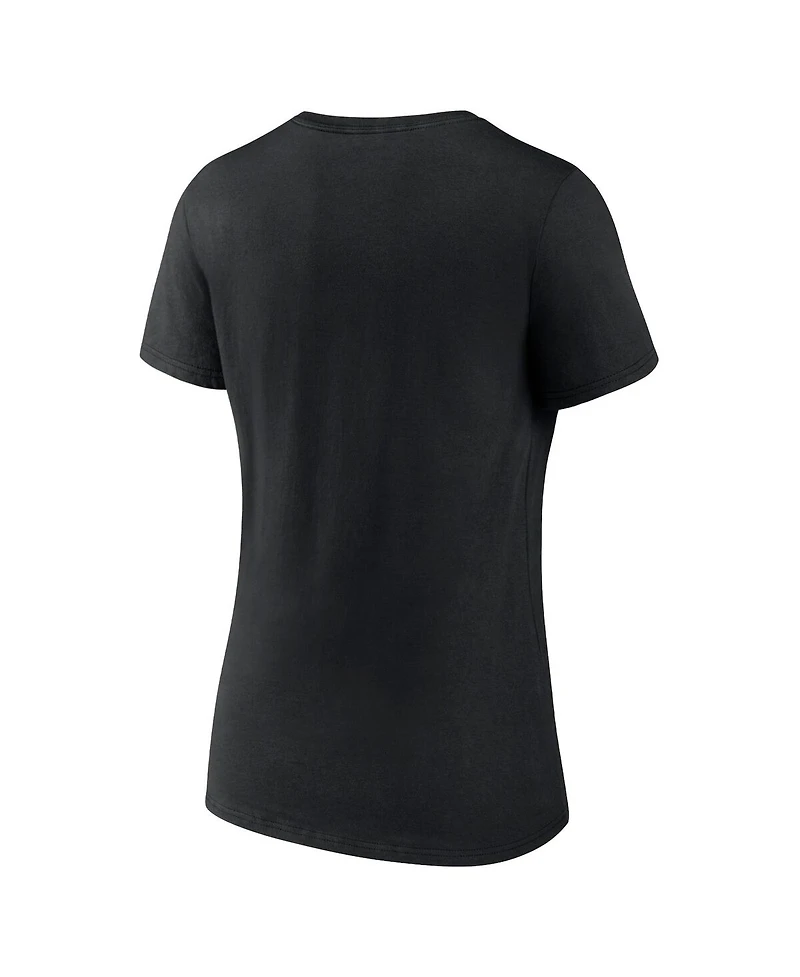 Women's Fanatics Black Seattle Sounders Fc Primary Logo V-Neck T-shirt