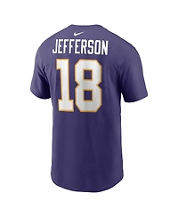 Men's Nike Justin Jefferson Purple Minnesota Vikings Classic Player Name and Number T-shirt