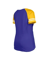 Women's New Era Purple Minnesota Vikings Raglan Lace-Up T-shirt