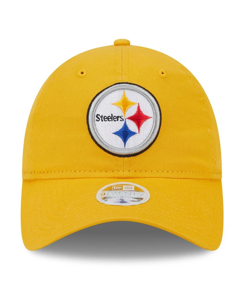 Women's New Era Gold Pittsburgh Steelers Main Core Classic 2.0 9TWENTY Adjustable Hat