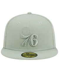 Men's New Era Light Green Philadelphia 76ers Sage Color Pack 59FIFTY Fitted Hat