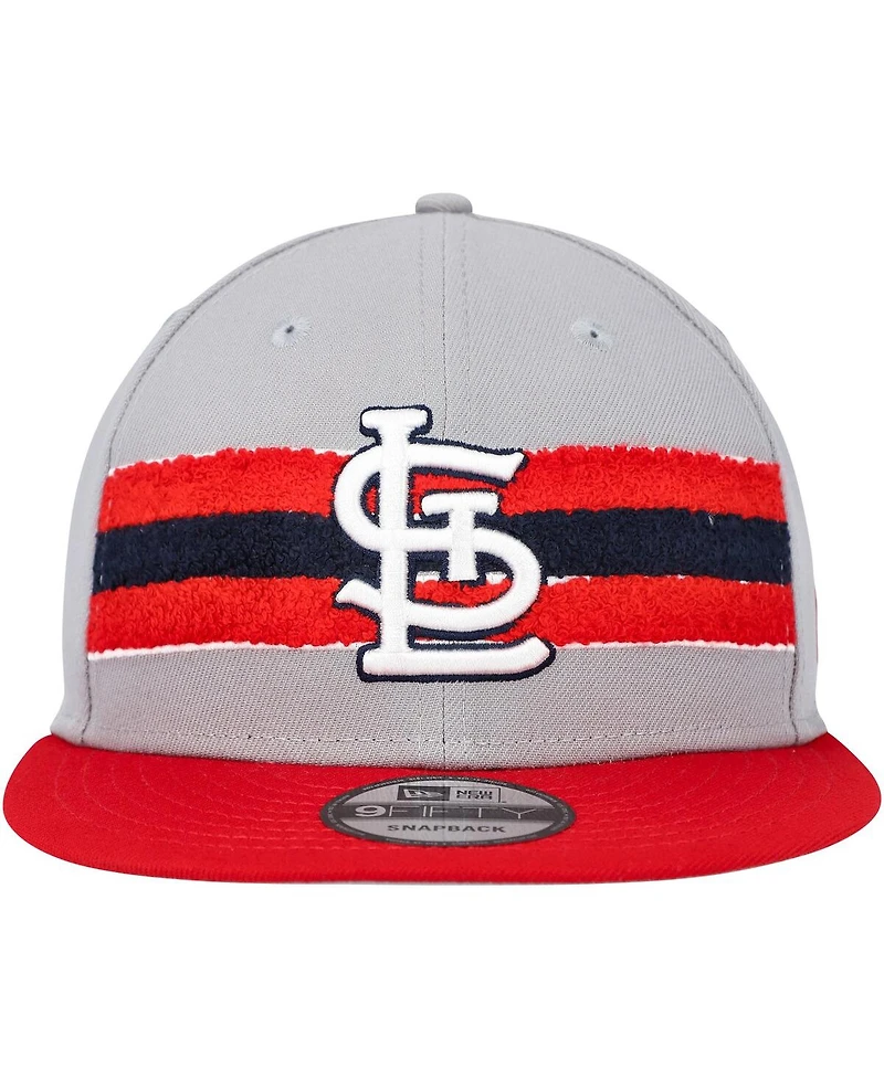 Men's New Era Gray, Red St. Louis Cardinals Band 9FIFTY Snapback Hat