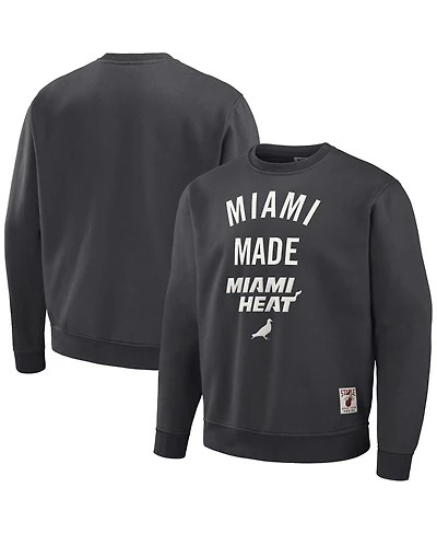 Men's Nba x Staple Anthracite Miami Heat Plush Pullover Sweatshirt