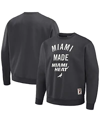 Men's Nba x Staple Anthracite Miami Heat Plush Pullover Sweatshirt
