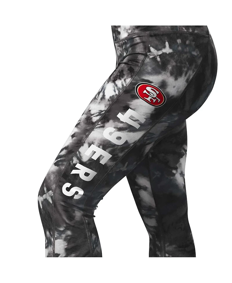 Women's Msx by Michael Strahan Black San Francisco 49ers Aubrey Tie-Dye Leggings