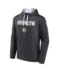 Men's Fanatics Heather Charcoal Brooklyn Nets Fast Break Pullover Hoodie