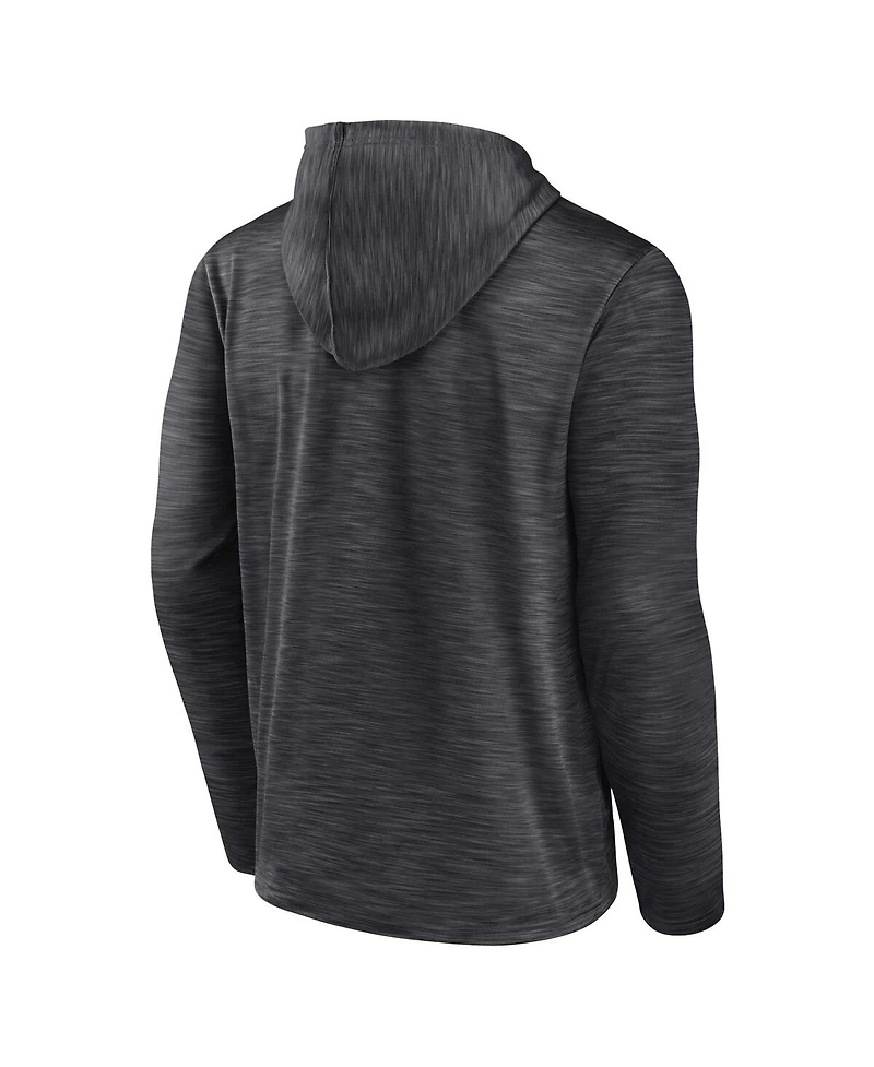 Men's Fanatics Heather Charcoal Brooklyn Nets Fast Break Pullover Hoodie