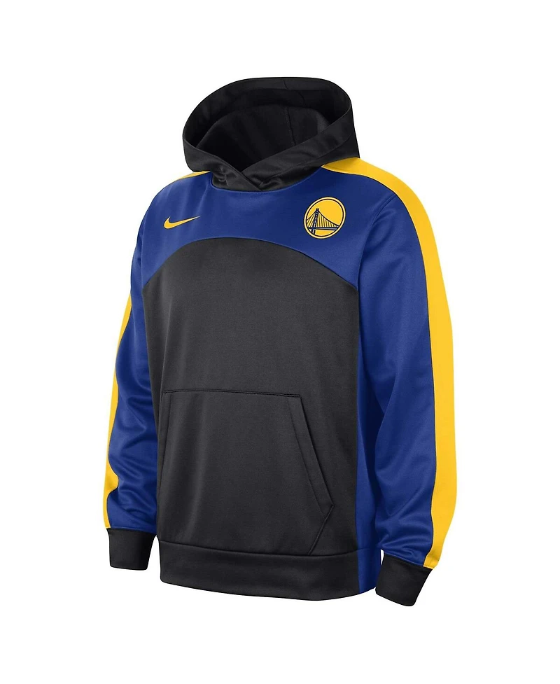 Men's Nike Black, Royal Golden State Warriors Authentic Starting Five Force Performance Pullover Hoodie