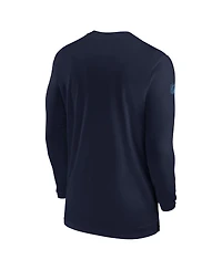 Men's Nike Navy Tennessee Titans Sideline Coach Performance Long Sleeve T-shirt