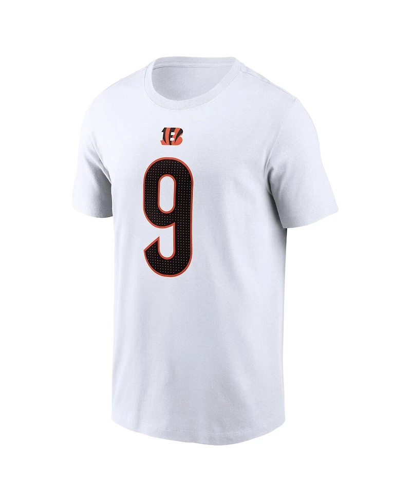 Men's Nike Joe Burrow White Cincinnati Bengals Player Name and Number T-shirt