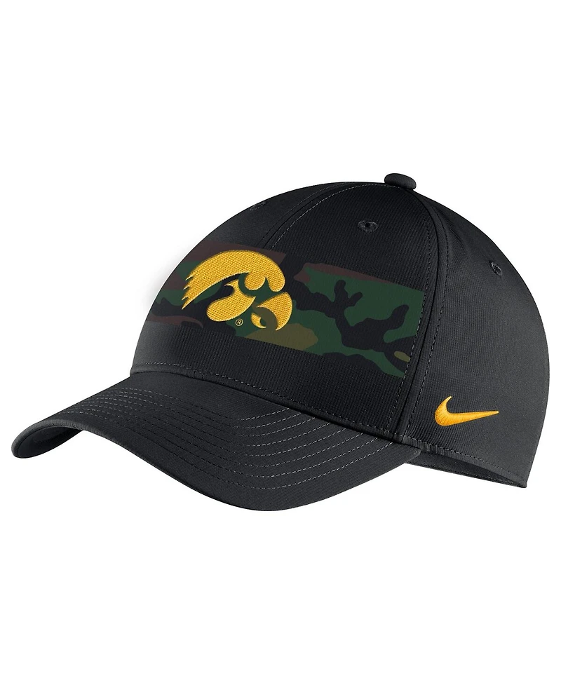 Men's Nike Black Iowa Hawkeyes Military-Inspired Pack Camo Legacy91 Adjustable Hat