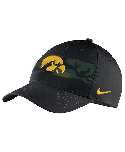 Men's Nike Black Iowa Hawkeyes Military-Inspired Pack Camo Legacy91 Adjustable Hat