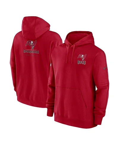 Men's Nike Red Tampa Bay Buccaneers Sideline Club Fleece Pullover Hoodie