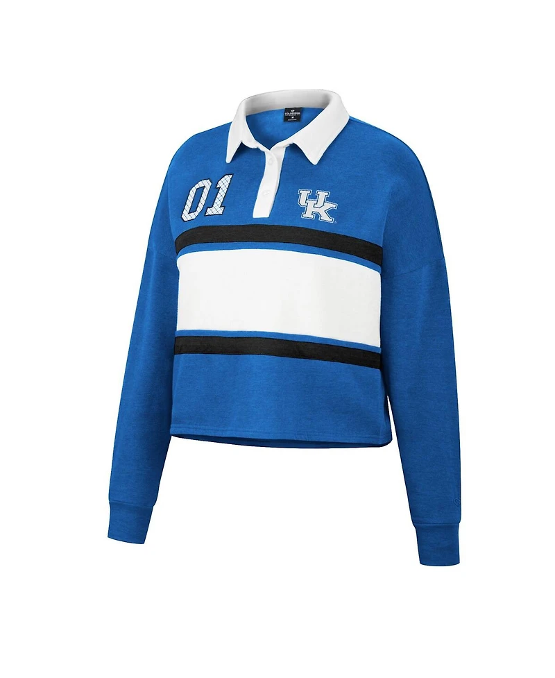 Women's Colosseum Heather Royal Kentucky Wildcats I Love My Job Rugby Long Sleeve Shirt