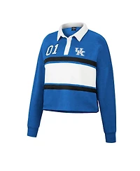 Women's Colosseum Heather Royal Kentucky Wildcats I Love My Job Rugby Long Sleeve Shirt