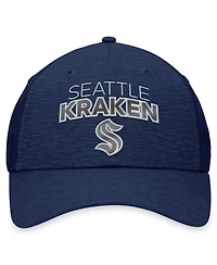 Men's Fanatics Deep Sea Blue Seattle Kraken Authentic Pro Road Stack Logo Flex Hat