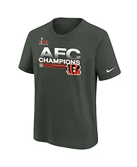 Big Boys Nike Anthracite Cincinnati Bengals 2021 Afc Champions Locker Room Trophy Collection T-shirt