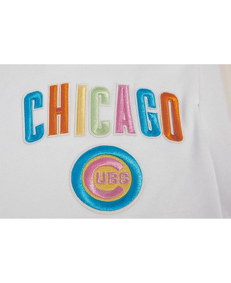 Women's Pro Standard White Chicago Cubs Washed Neon Shorts