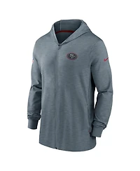 Men's Nike Heather Gray San Francisco 49ers Sideline Team Pop Full-Zip Hoodie Jacket