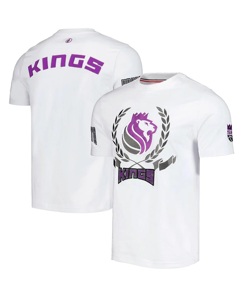 Men's and Women's Fisll White Sacramento Kings Heritage Crest T-shirt