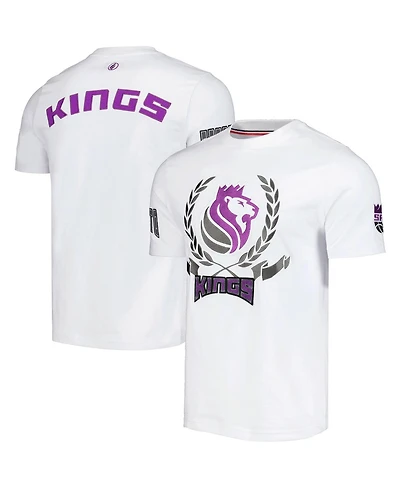 Men's and Women's Fisll White Sacramento Kings Heritage Crest T-shirt