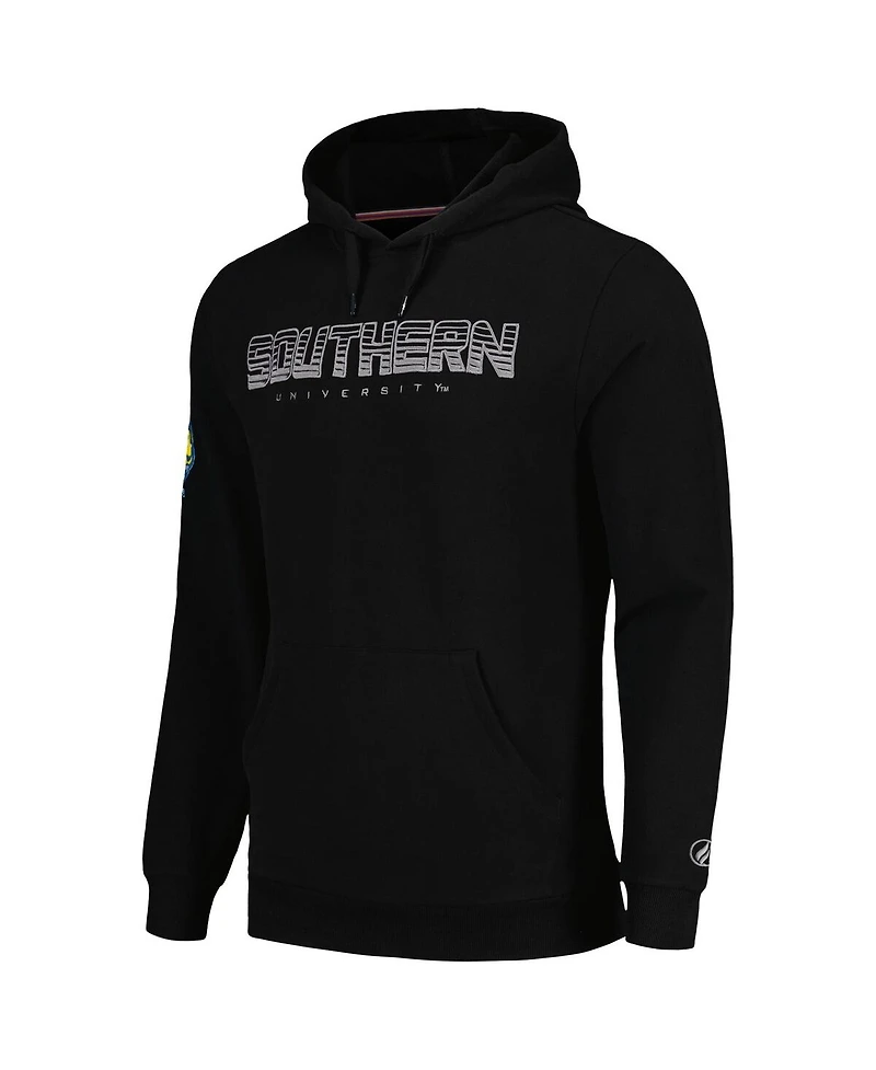 Men's Fisll Black Southern University Jaguars Puff Print Sliced Pullover Hoodie