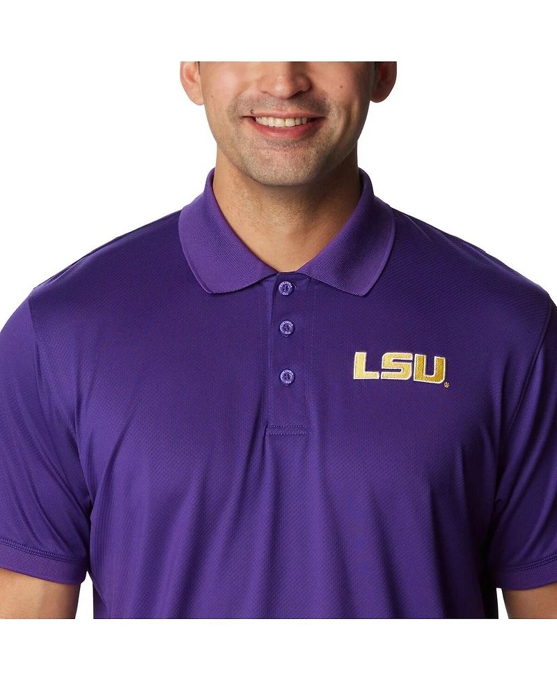 Men's Columbia Purple Lsu Tigers Pfg Tamiami Omni-Shade Polo Shirt