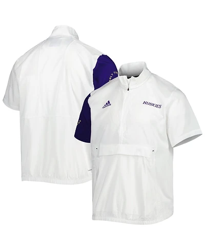 Men's adidas White Washington Huskies M Stm Aeroready Quarter-Zip Jacket
