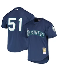 Men's Mitchell & Ness Ichiro Suzuki Royal Seattle Mariners Cooperstown Collection Mesh Batting Practice Jersey