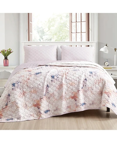 MarCielo 3 Piece Printed Quilt Set Lightweight Bedspread Set Darmon - Queen