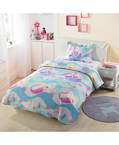 MarCielo Kids Girls Quilt Set Bedspread Coverlet Set A94 - Twin