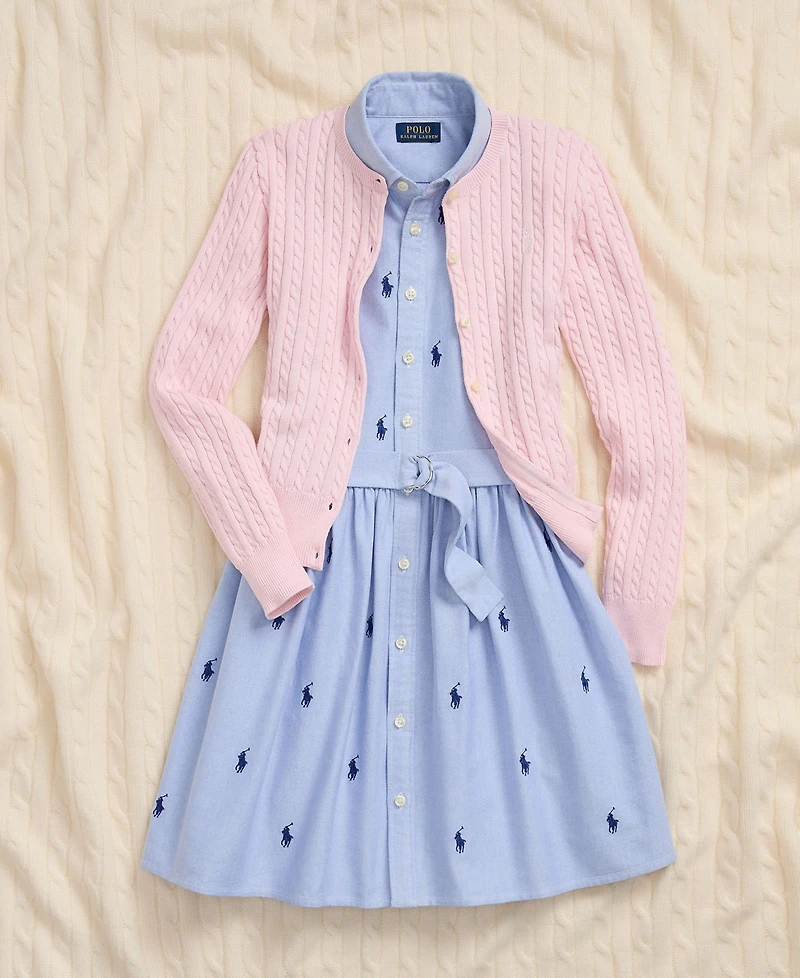 Polo Ralph Lauren Girls 2T-16 Cable-Knit Cotton Cardigan