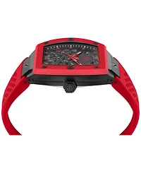 Philipp Plein Men's Automatic The Skeleton Red Silicone Strap Watch 44mm