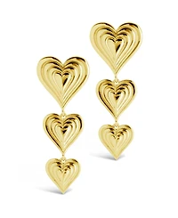 Sterling Forever Silver-Tone or Gold-Tone Beating Heart Drop Studs